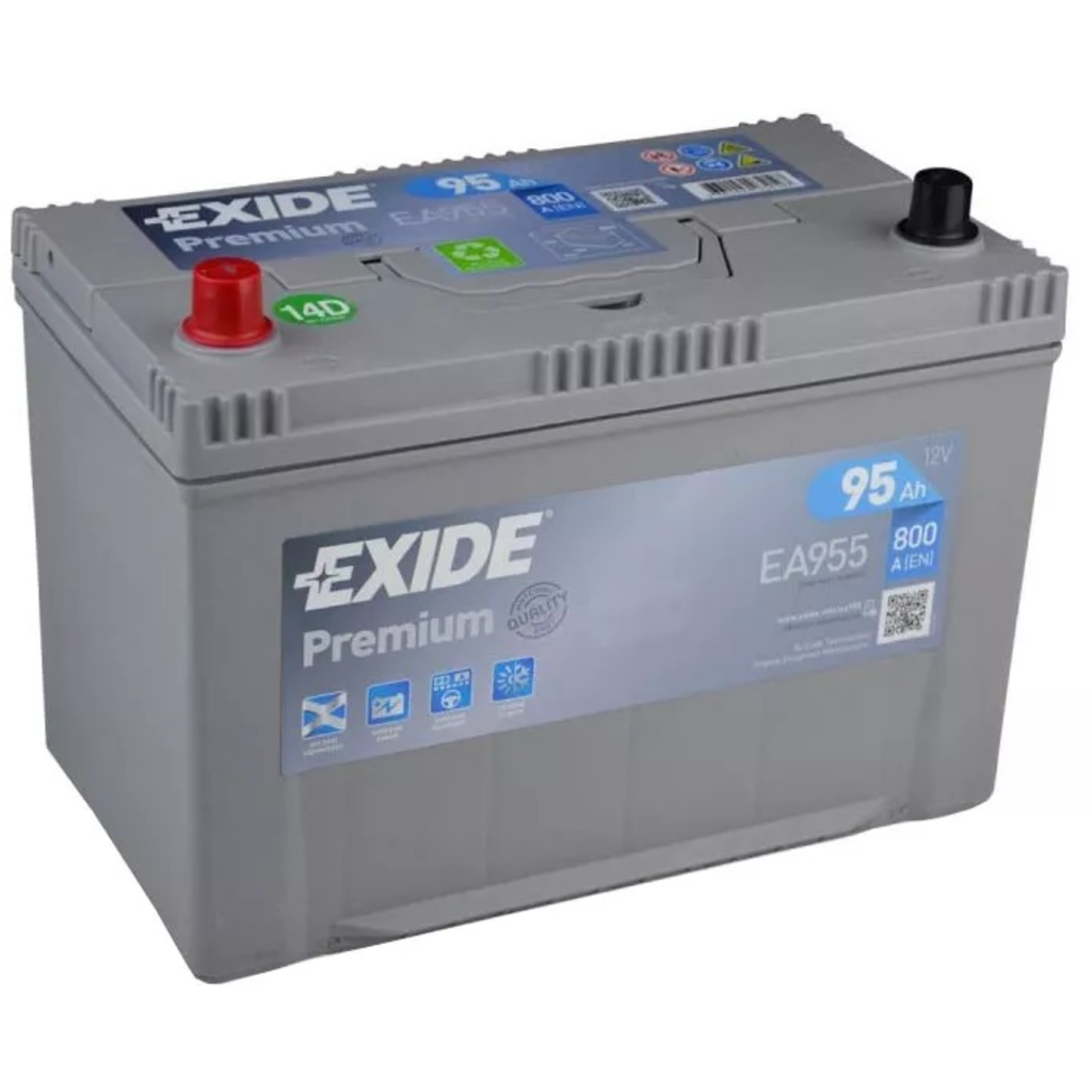 Batería de Coche Vehículo Exide Premium EA955 12V 95Ah 95 800A Caja