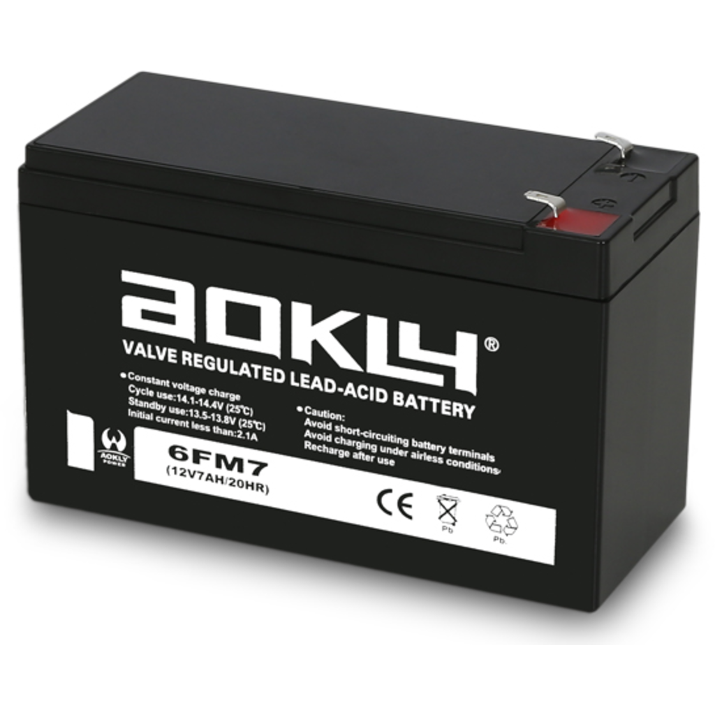Batería Aokly Agm Vrla Battery 6FM7. AGM 12V - 7Ah 7 152x65x95mm  (Compatible Start & Stop) - Baterías Por Un Tubo